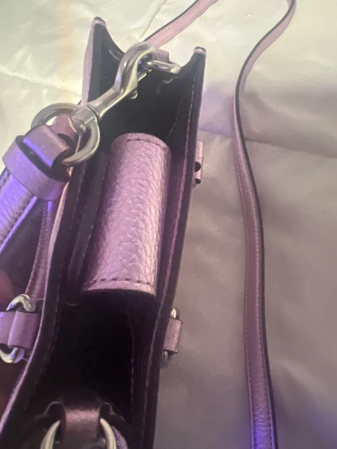 Coach Pink Metallic Leather Mini Top Handle Bag - photo 3
