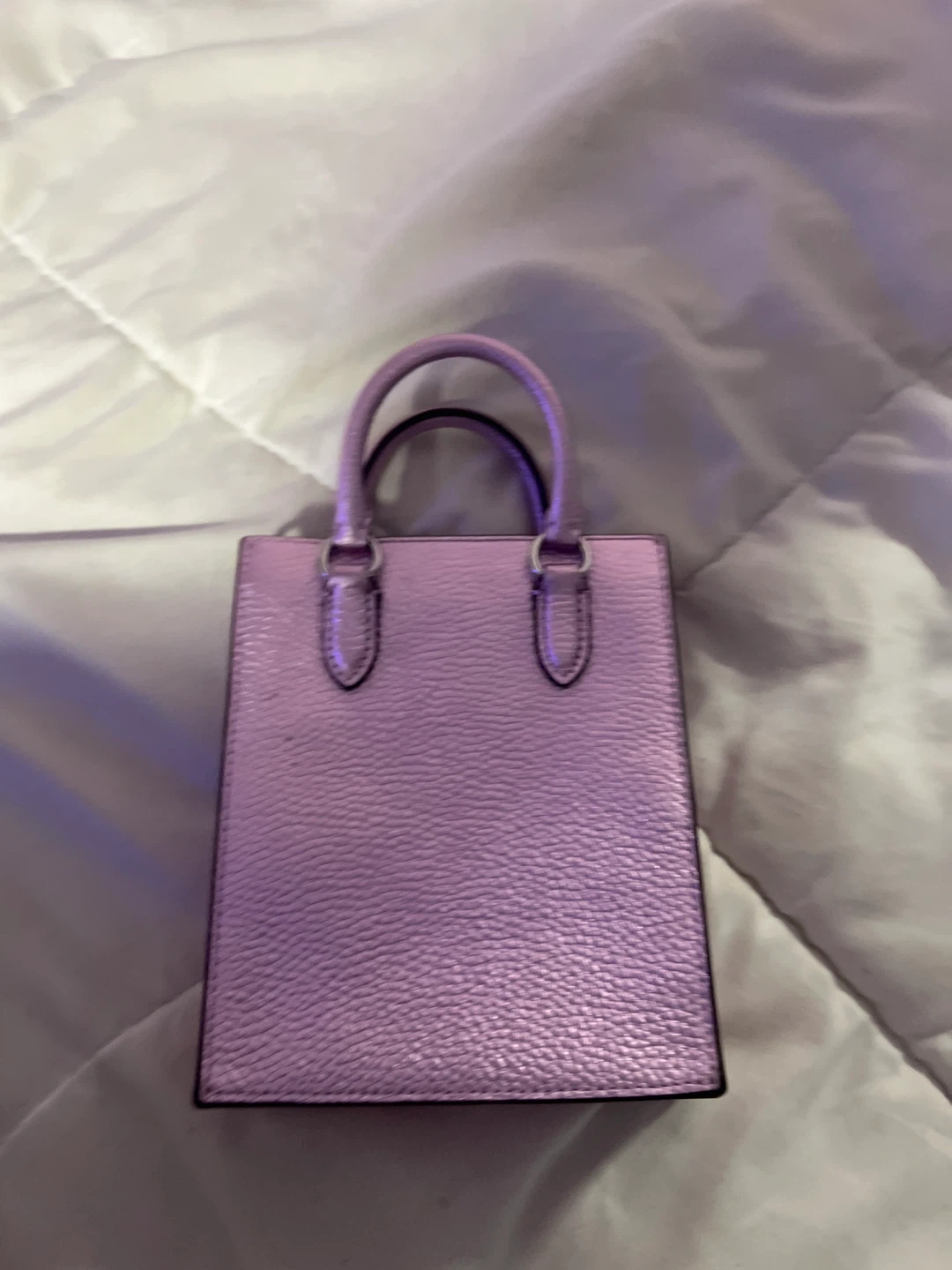 Coach Pink Metallic Leather Mini Top Handle Bag - photo 4