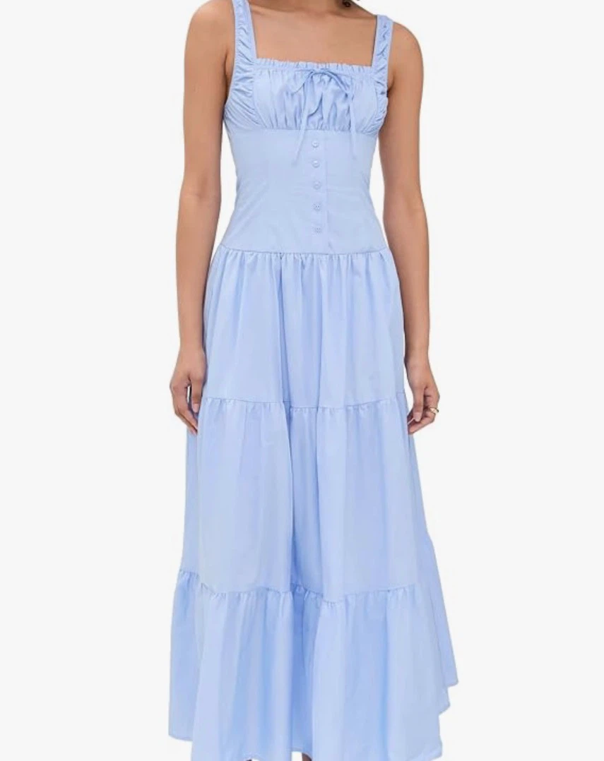 Light Blue Tiered Maxi Dress