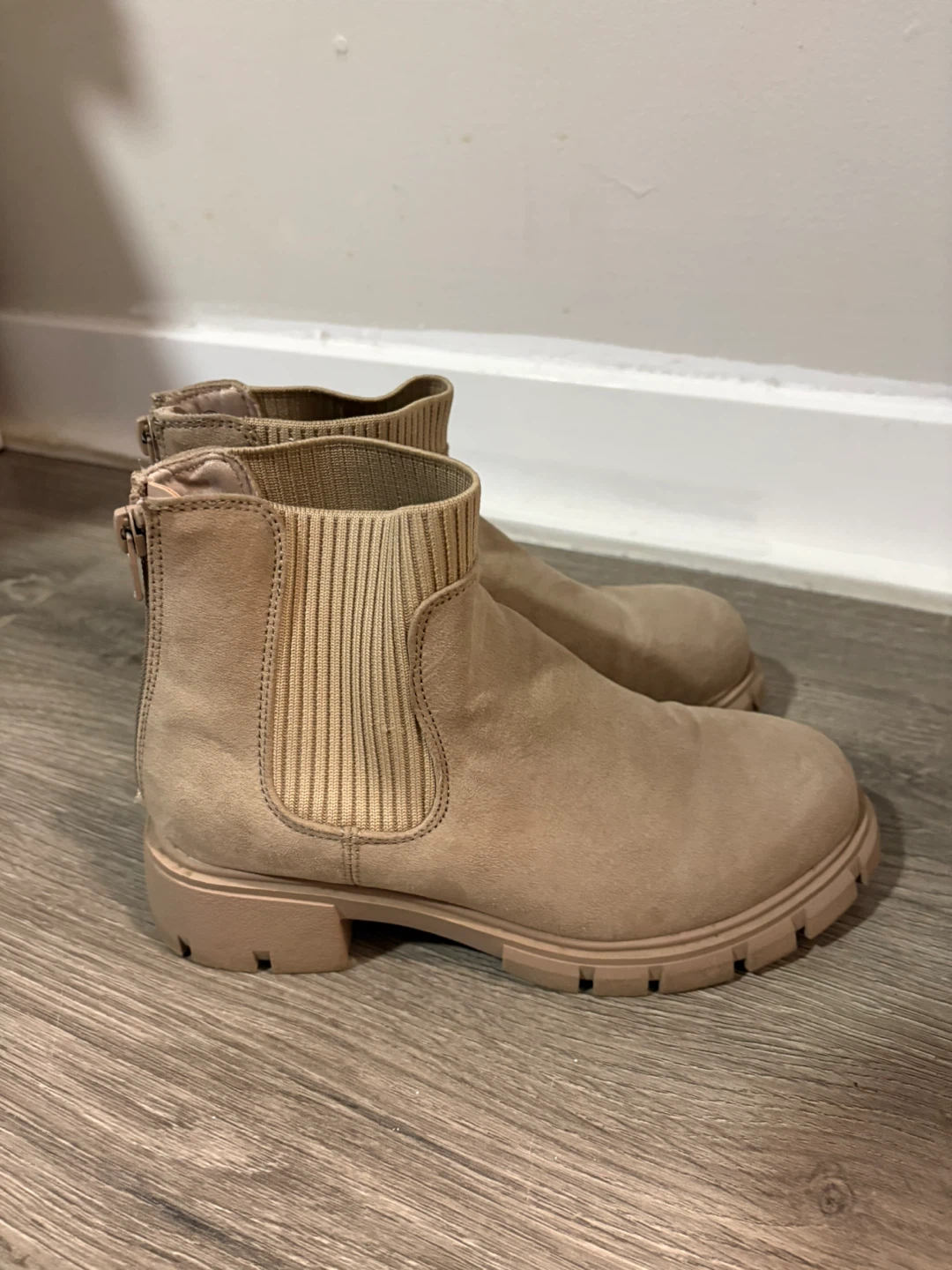 Beige Sock Ankle Boots - photo 3