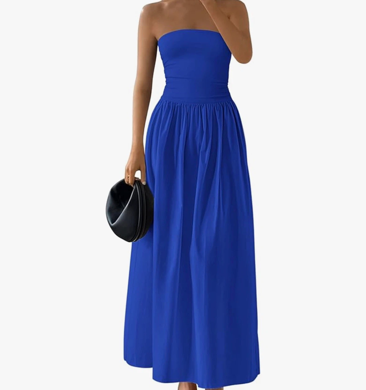 Blue Strapless Maxi Dress