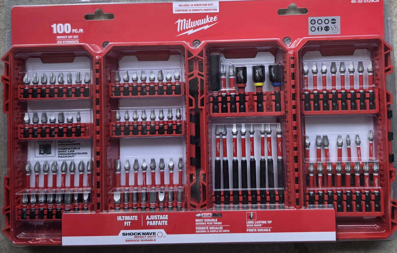 Milwaukee Tool SHOCKWAVE Impact Duty Driver Bit Set (100-Piece)
