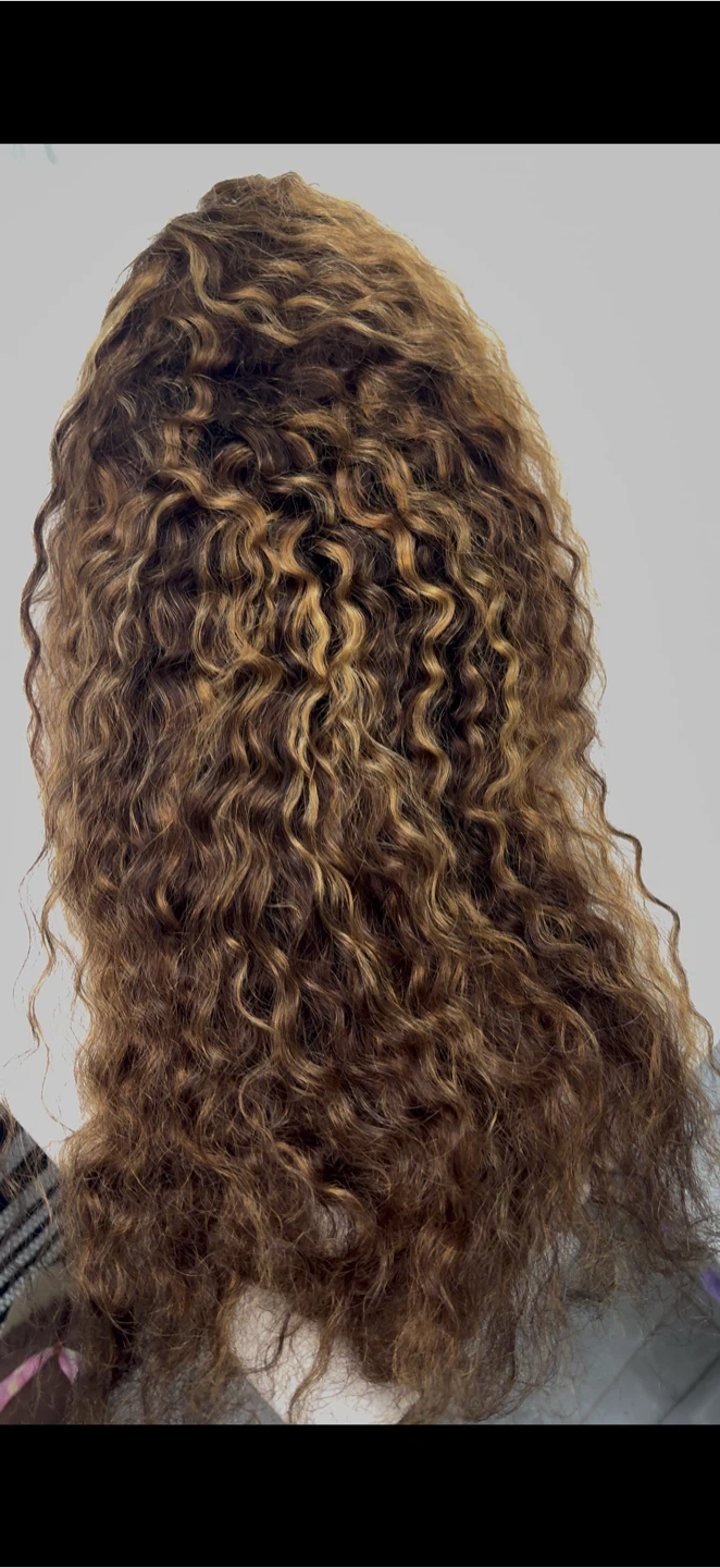 Wavy Brown Wig 22inch 4x4 and 13x4 100% humain hair - photo 3
