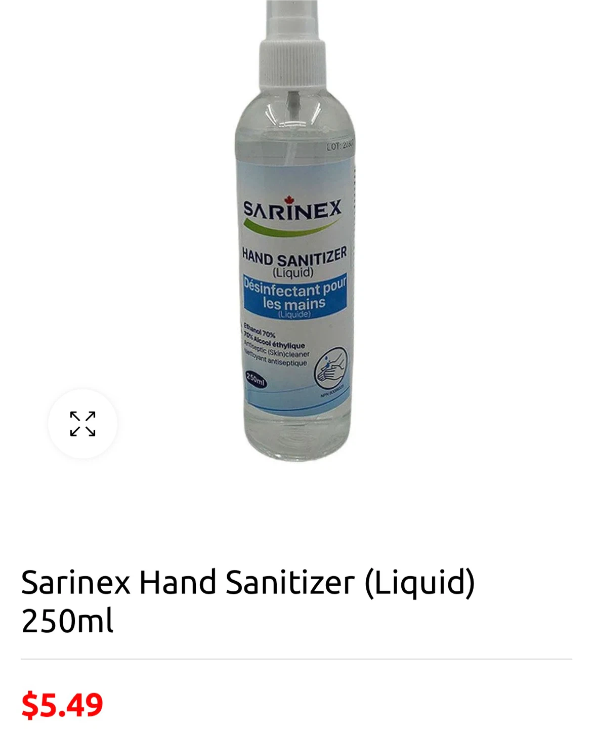SARINEX Hand Sanitizer Liquid 500ml Spray Bottle - photo 3