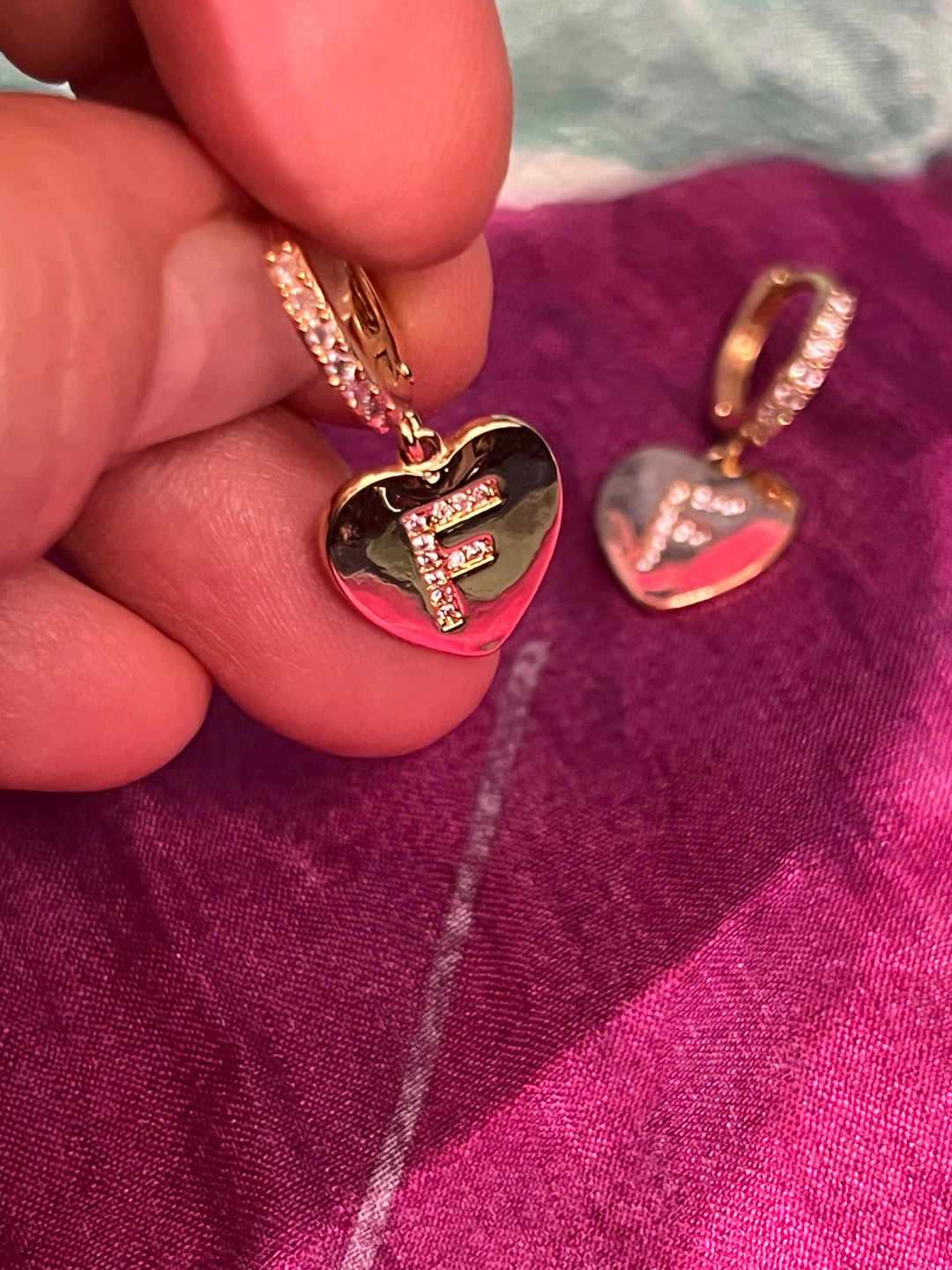 Gold tone Heart Earrings