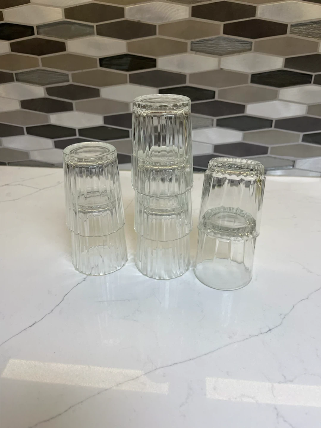 Set of 7 Clear Glass Tumblers - photo 2
