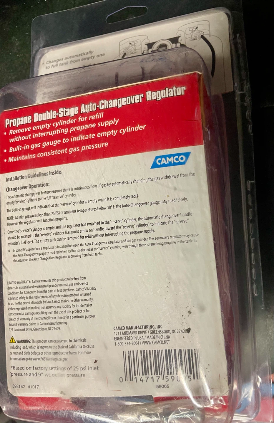 Camco Olympian Propane Double-Stage Auto-Changeover Regulator - photo 2