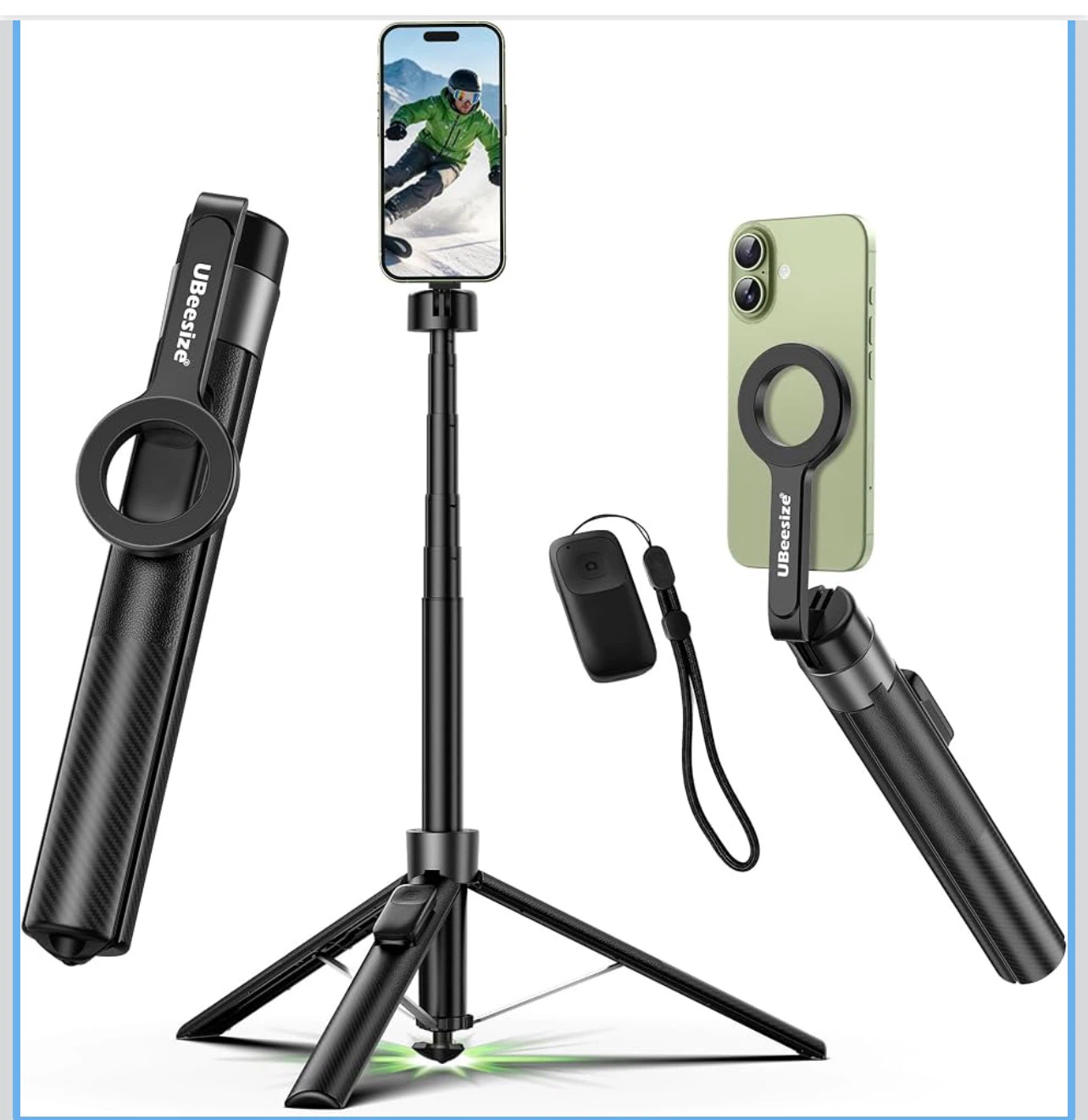 Tripod with Detachable Remote and Magnetic Mount