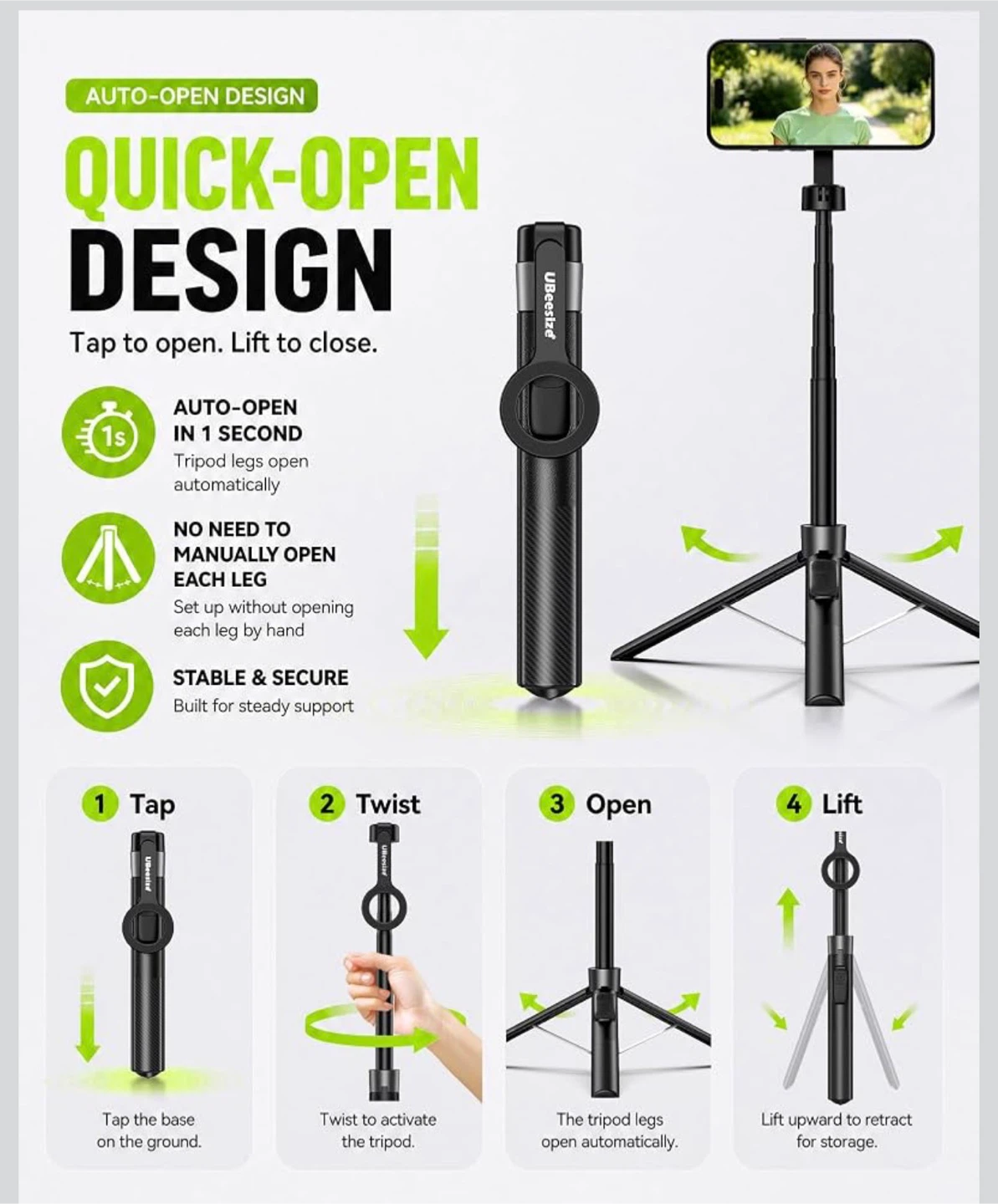Tripod with Detachable Remote and Magnetic Mount - photo 2