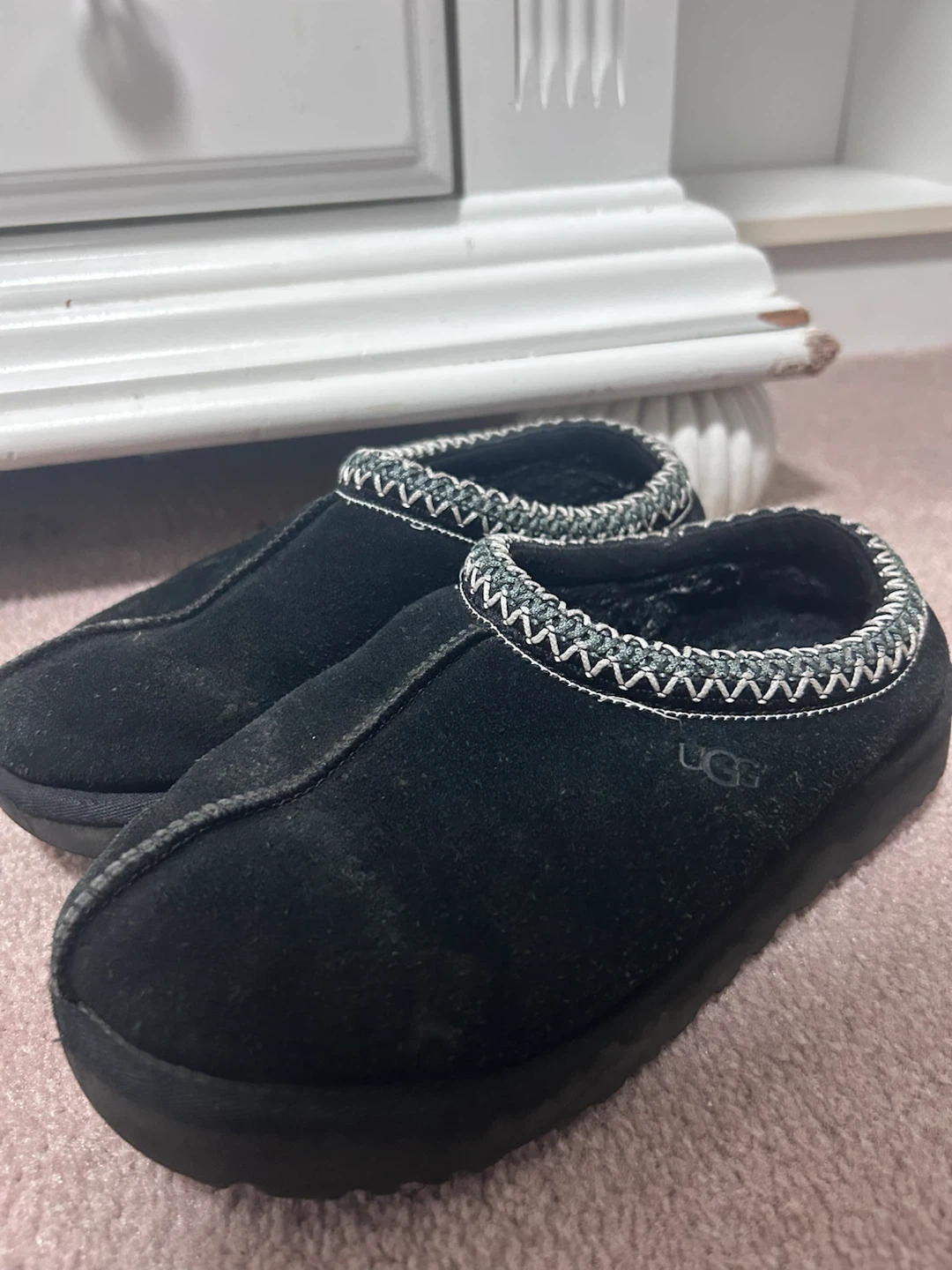 UGG Black Suede Slippers