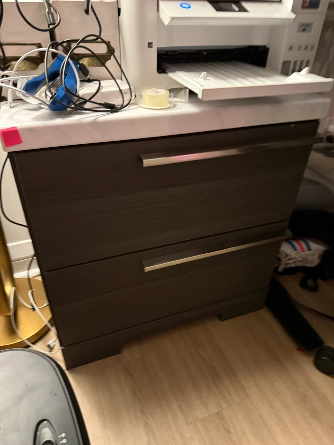 Dark Wood 2-Drawer short dresser
