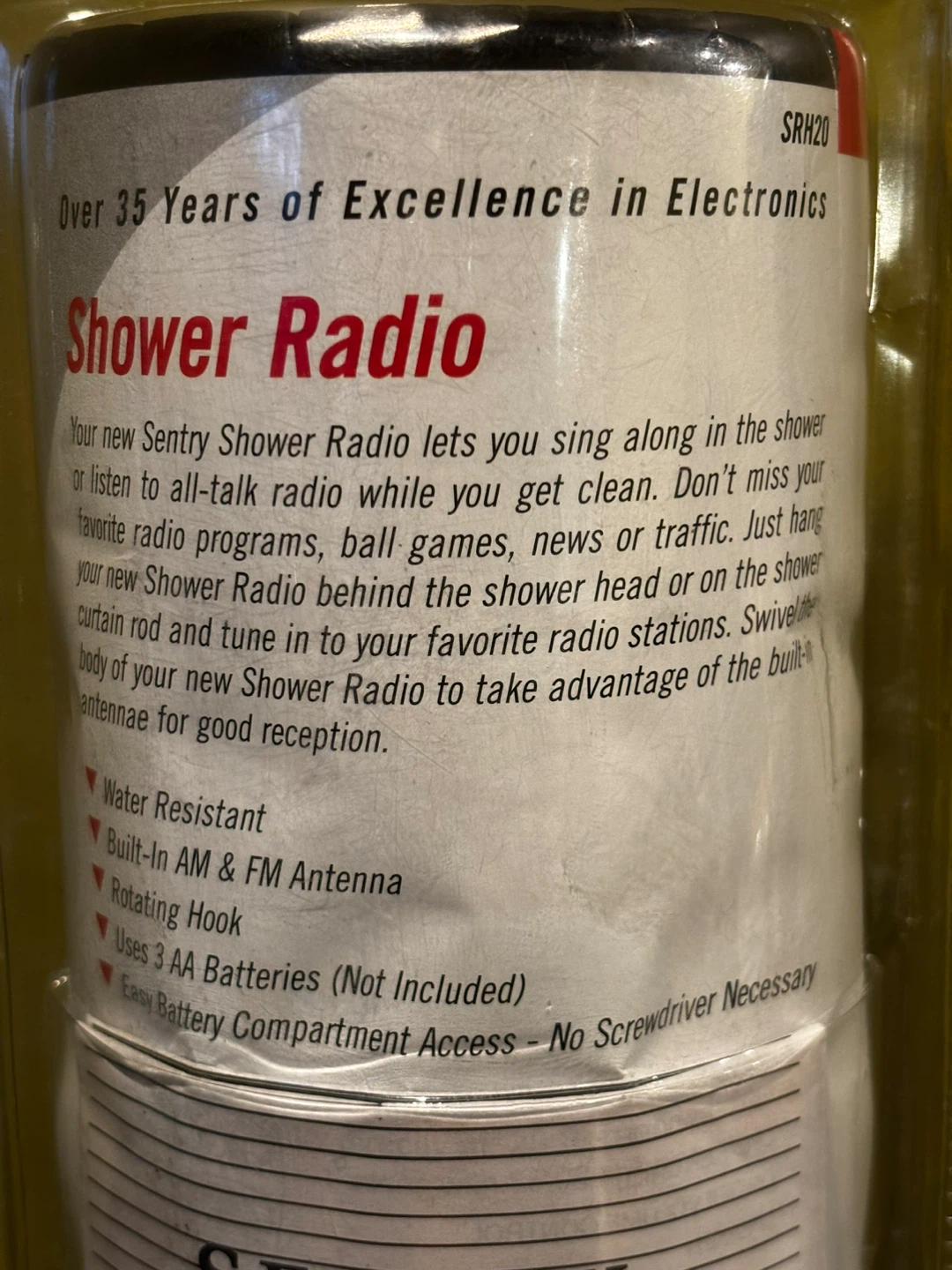 Sentry Water Resistant Shower Radio - photo 3