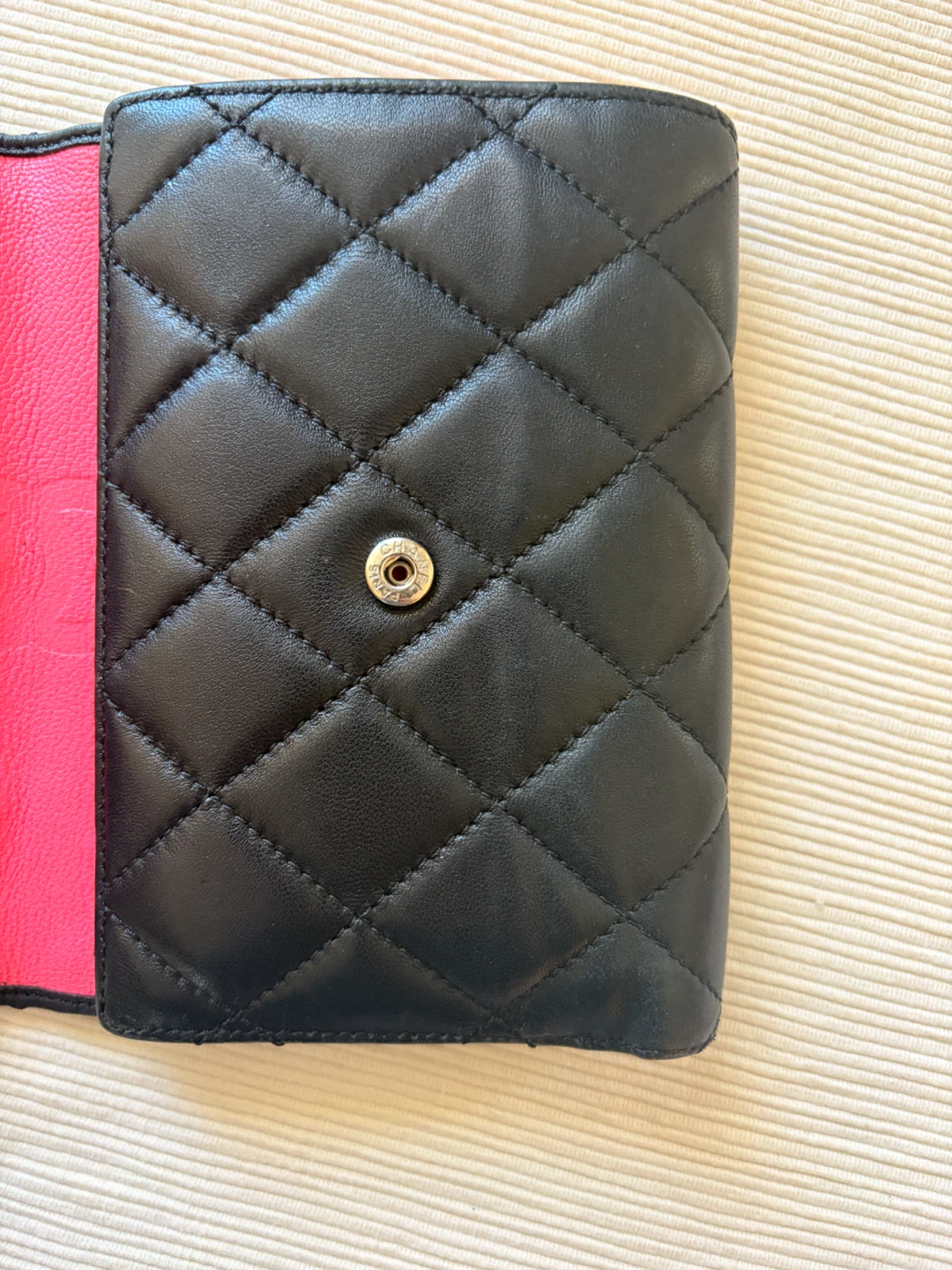 CHANEL Black Quilted Leather Tri-Fold Wallet - photo 5