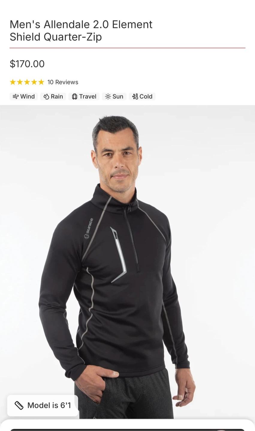 Sunice Men's Allendale 2.0 Element Shield Quarter-Zip - photo 2