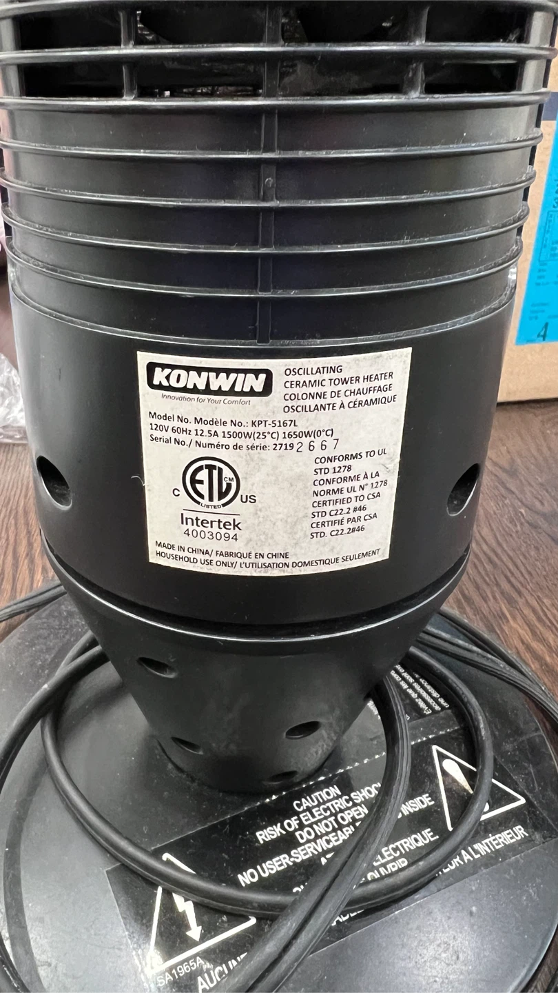 Konwin Oscillating Ceramic Tower Heater KPT-5167 - photo 2