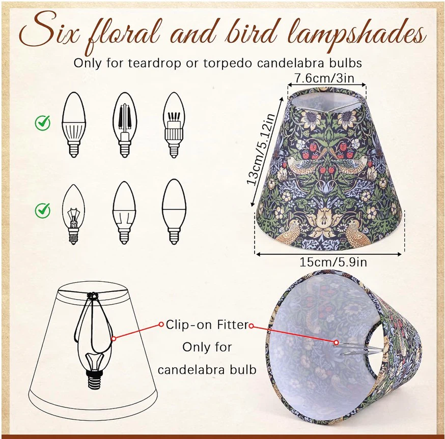 6 Pack Morris Vintage Chandelier Shades - photo 2