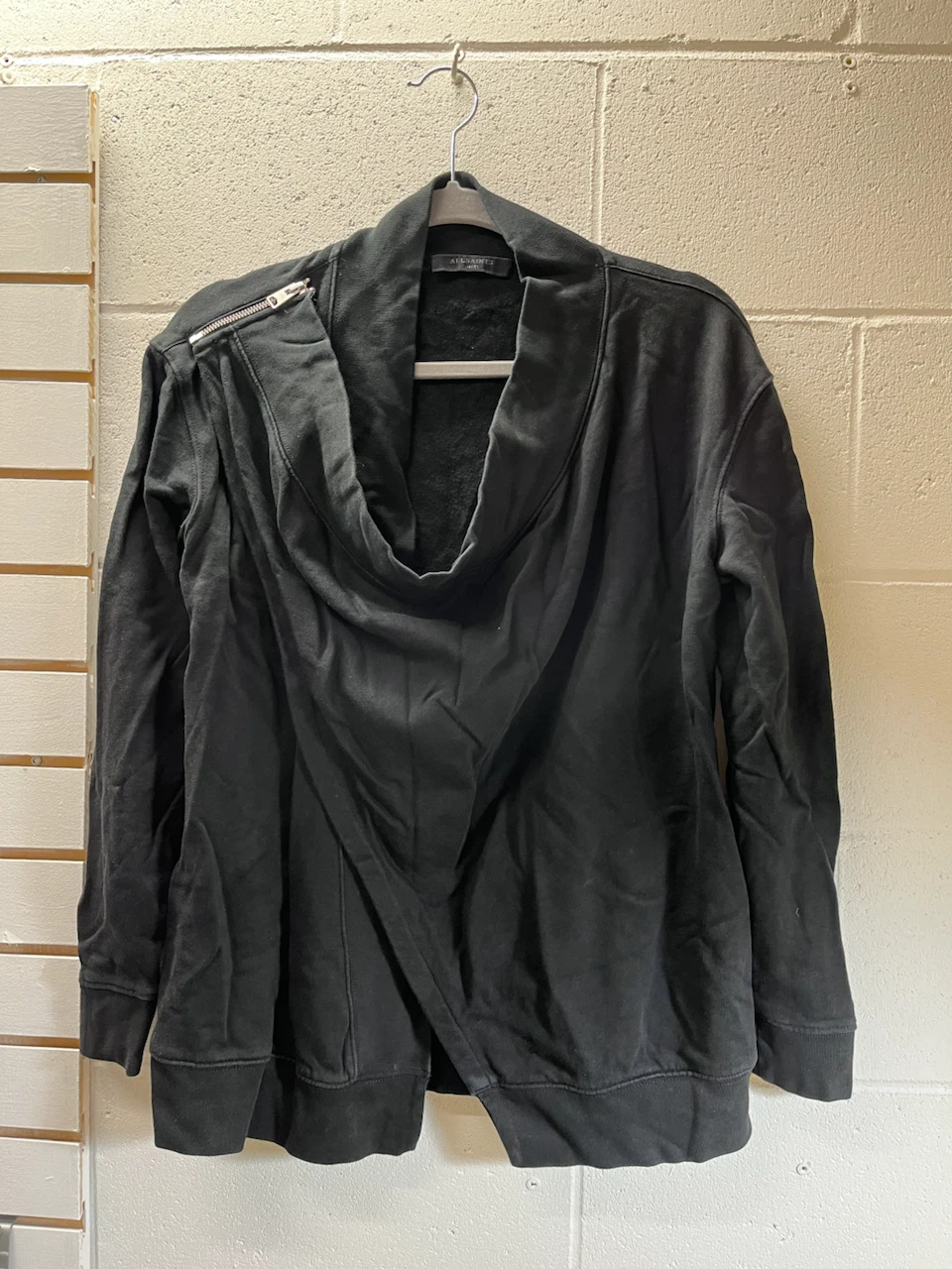 AllSaints Black Drina Drape Jacket