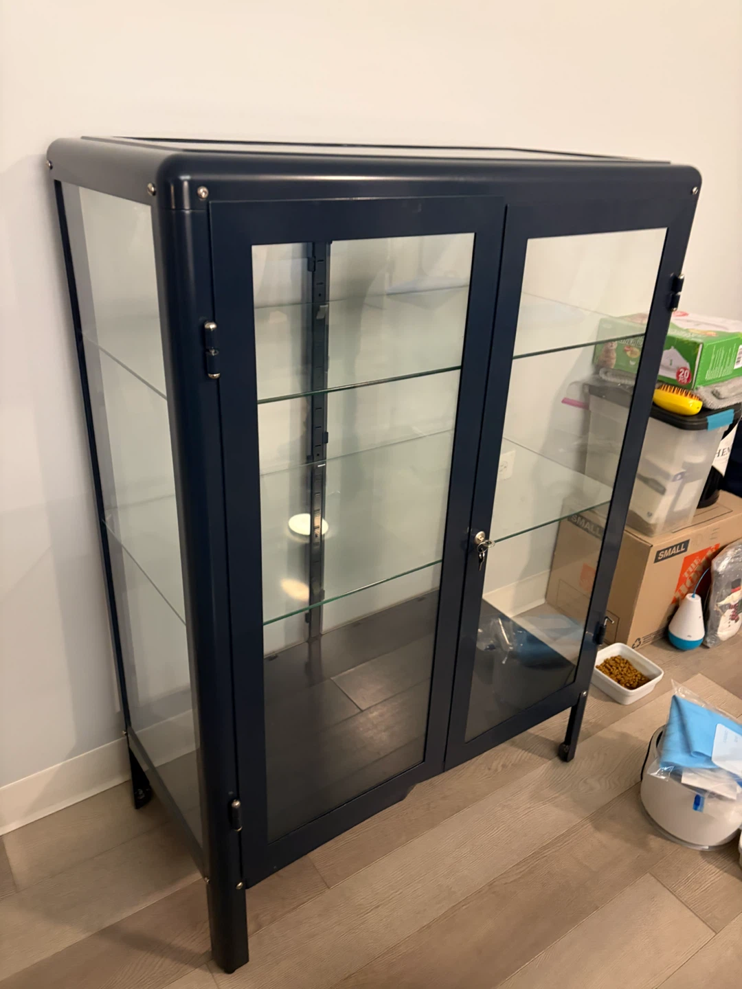 IKEA Dark Blue Glass Display Cabinet