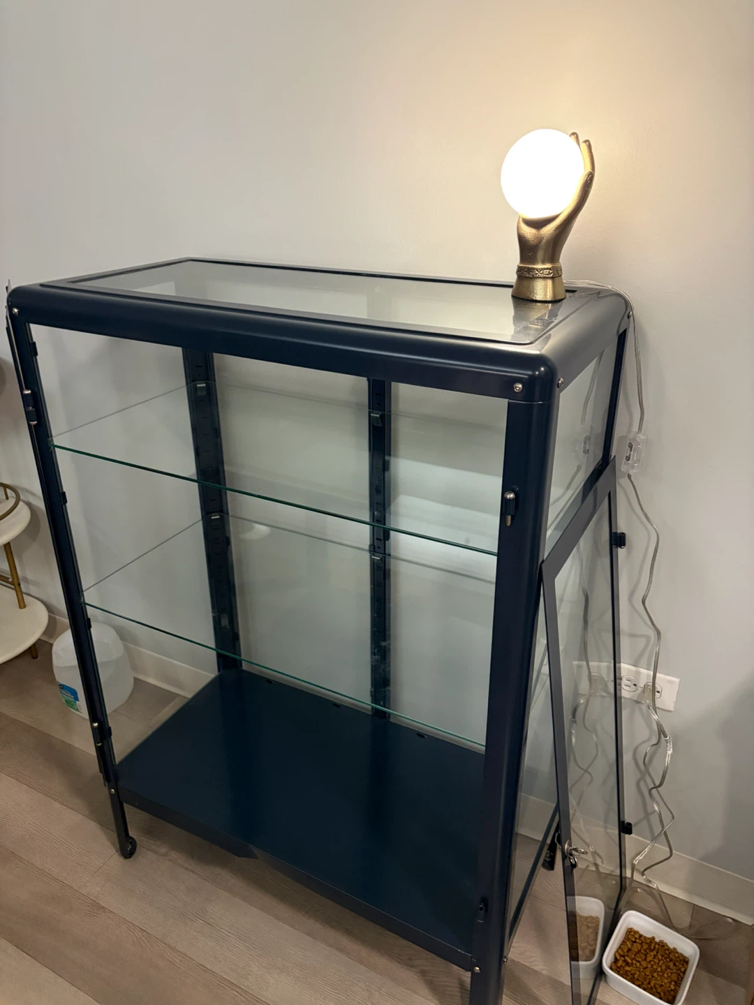 IKEA Dark Blue Glass Display Cabinet - photo 4