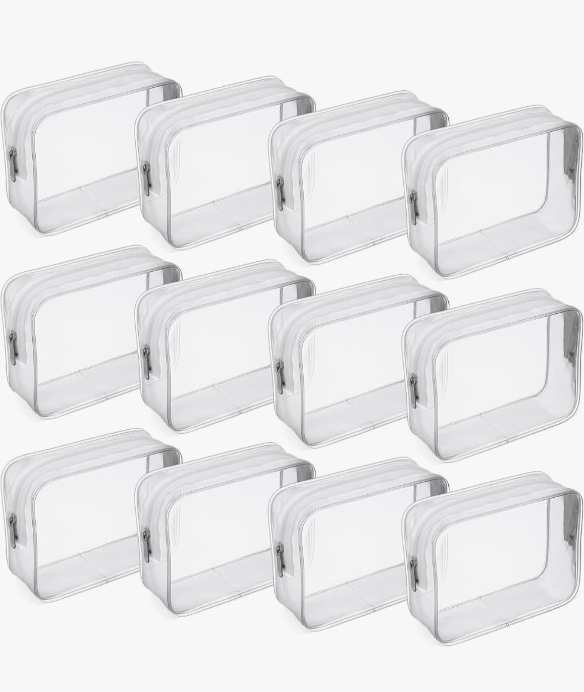 12 Pieces Clear Makeup Bags Cosmetic Storage Bags