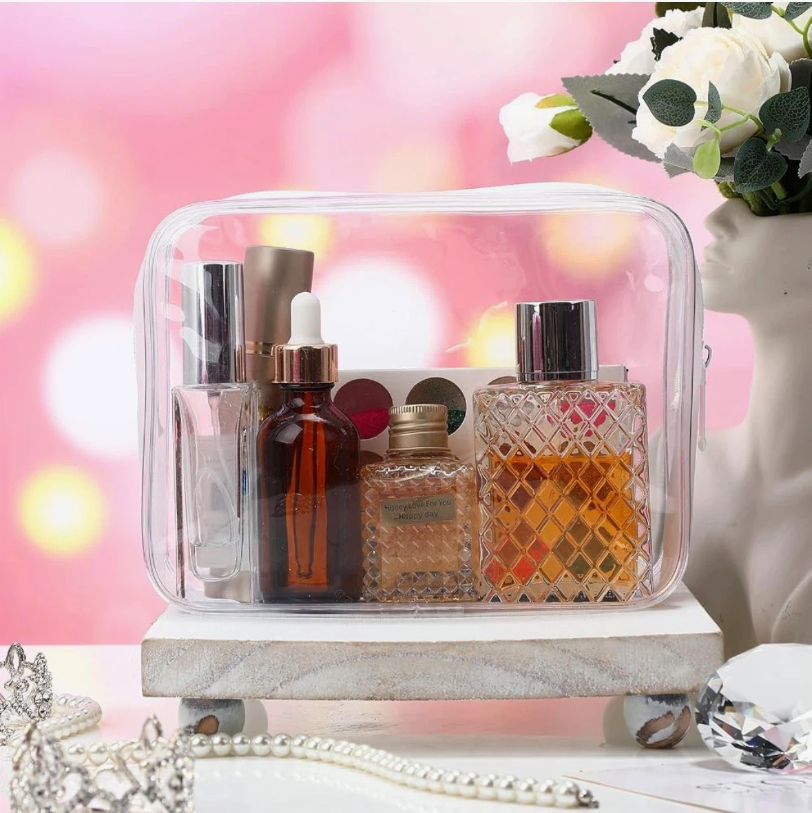 12 Pieces Clear Makeup Bags Cosmetic Storage Bags - photo 2