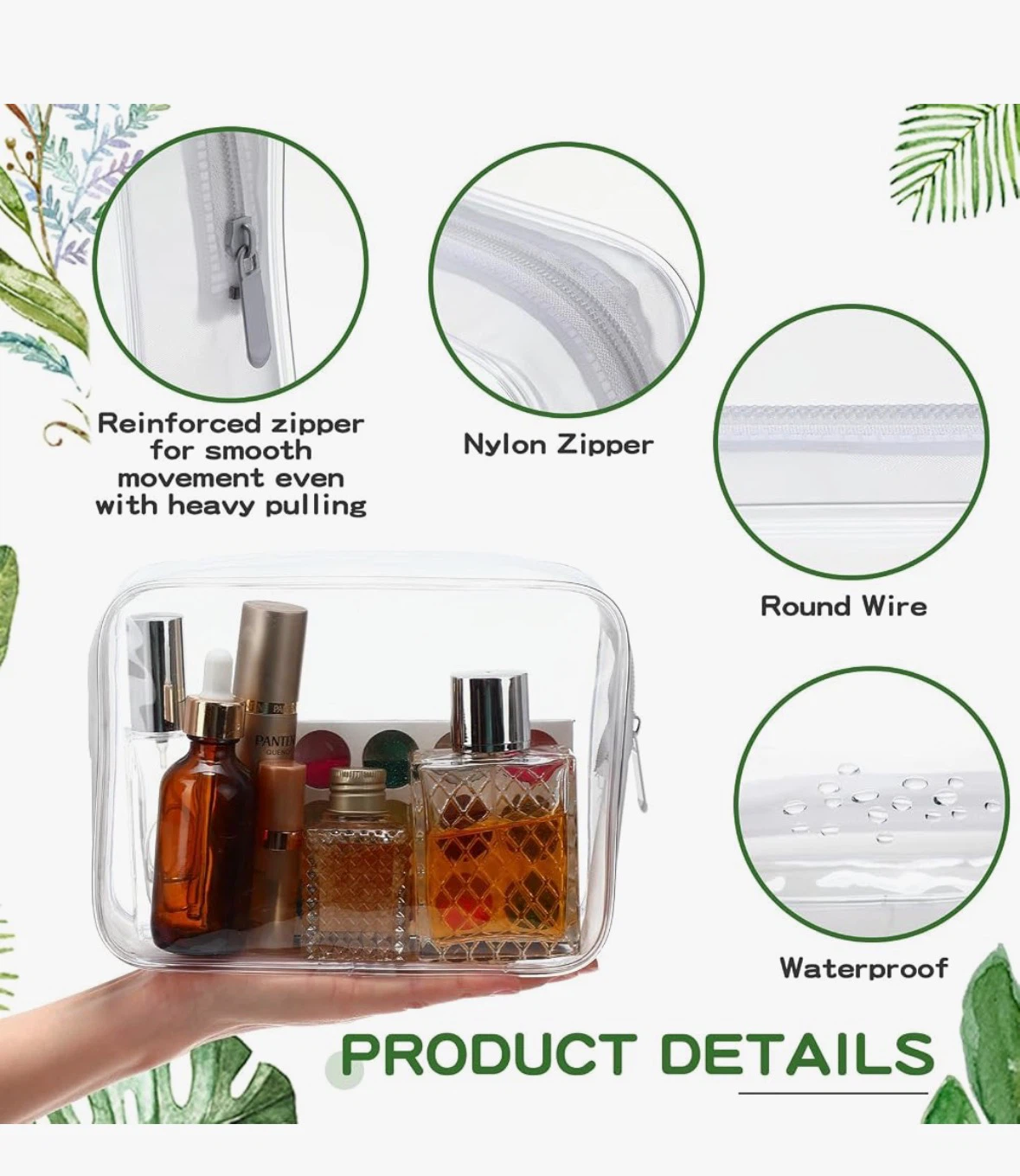 12 Pieces Clear Makeup Bags Cosmetic Storage Bags - photo 3