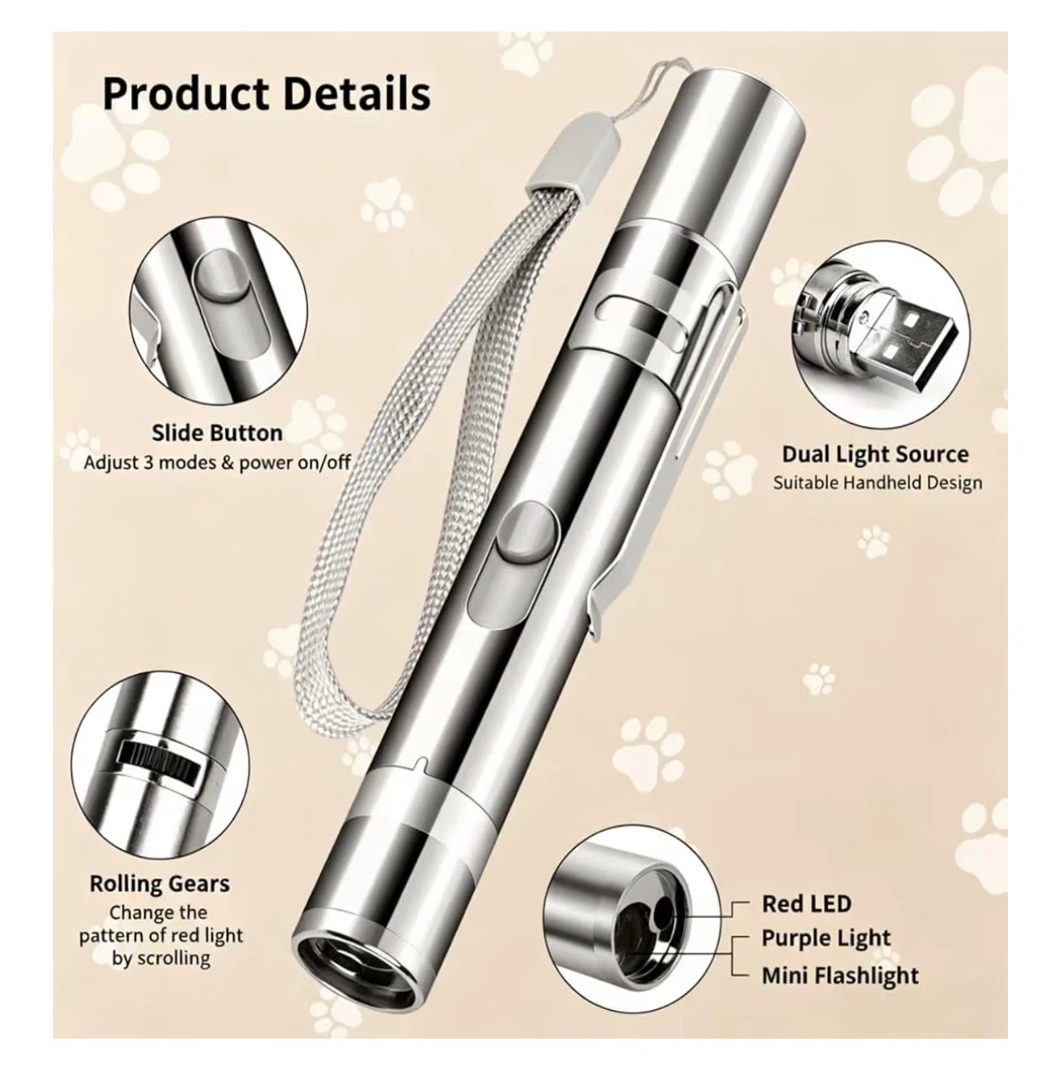 Interactive Cat Accessory USB Rechargeable 7 LED Patterns - photo 5