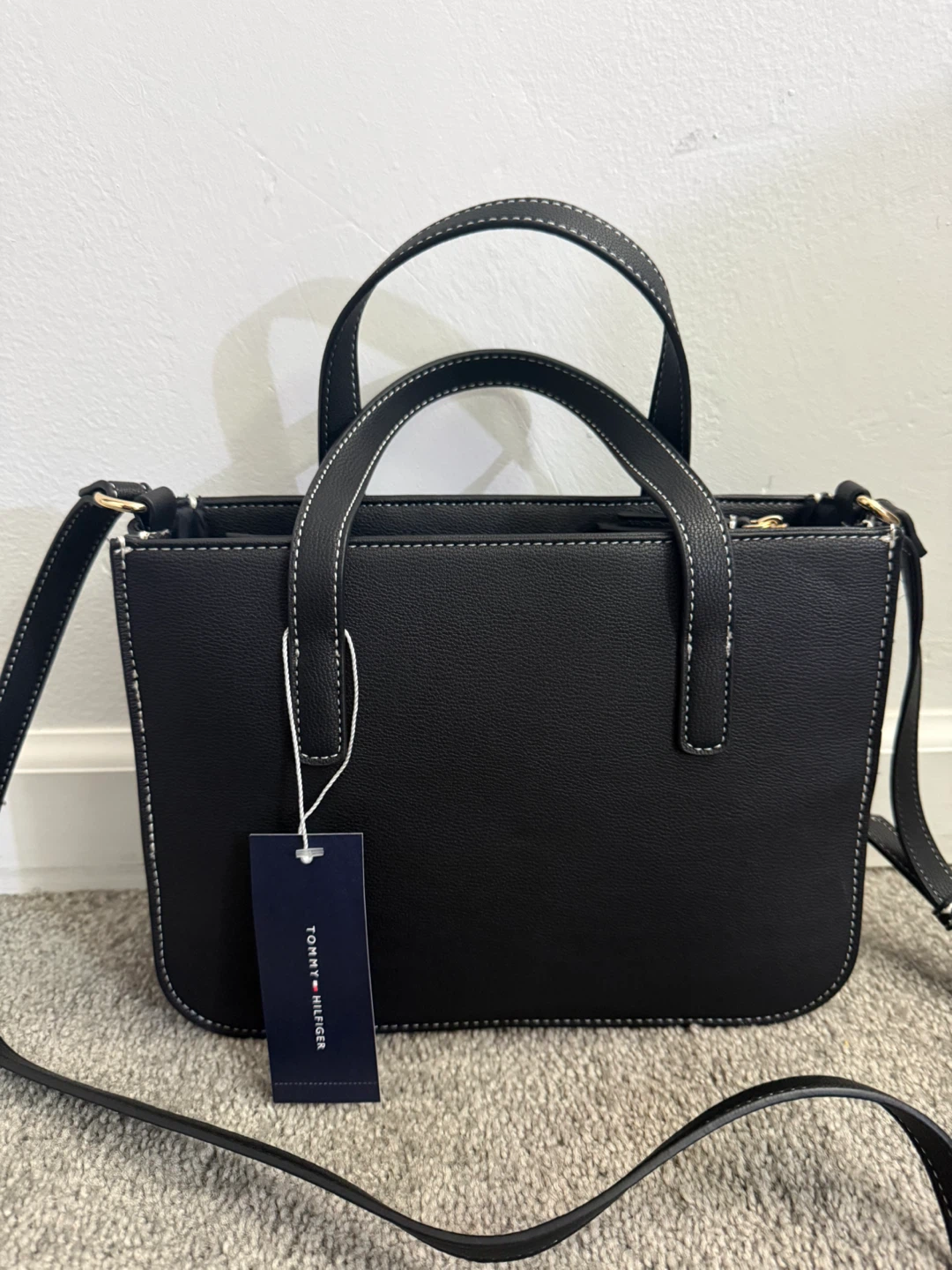Tommy Hilfiger Black Leather Tote Handbag - photo 2