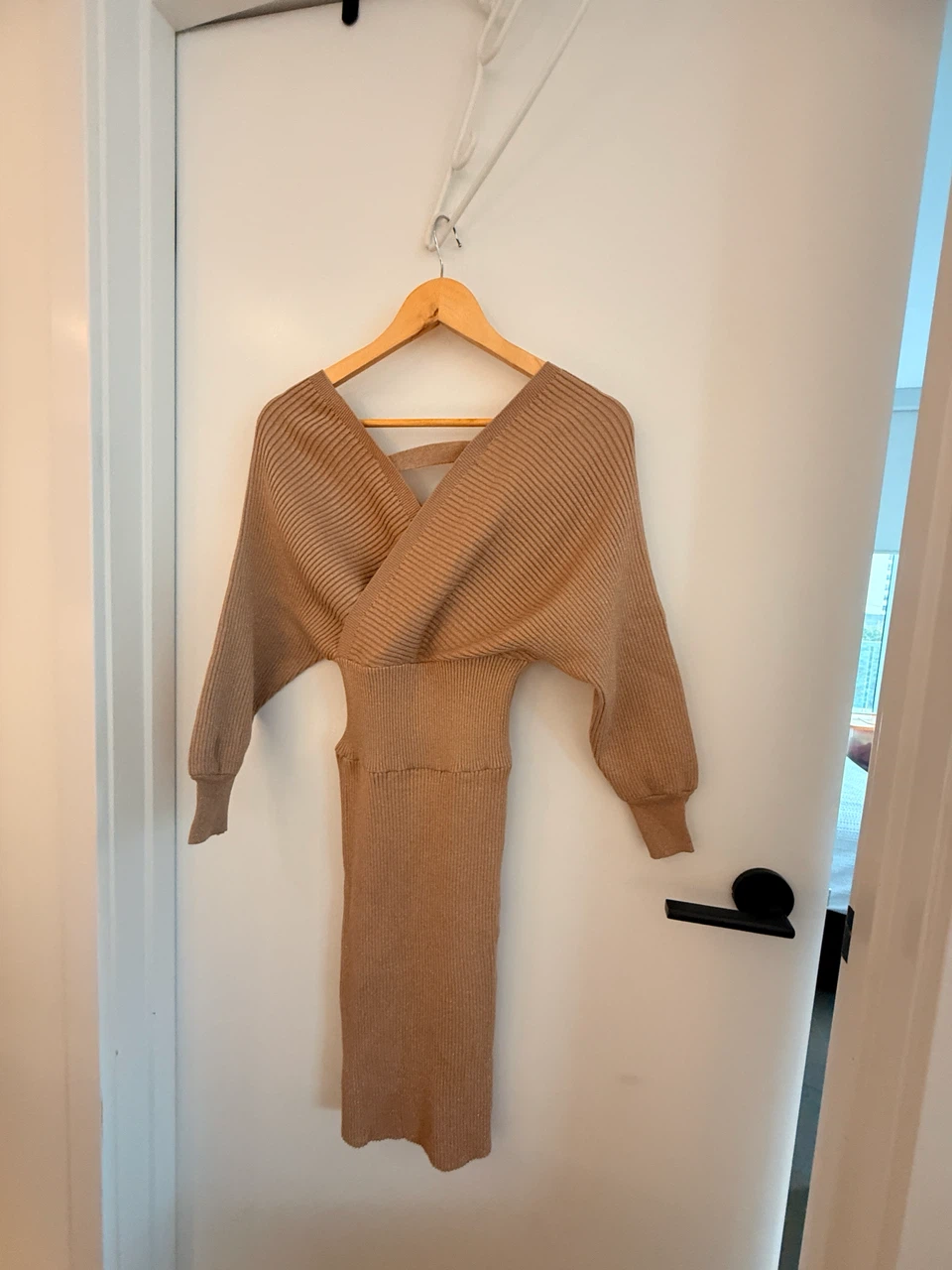 Ribbed Knit Wrap Dress - photo 4