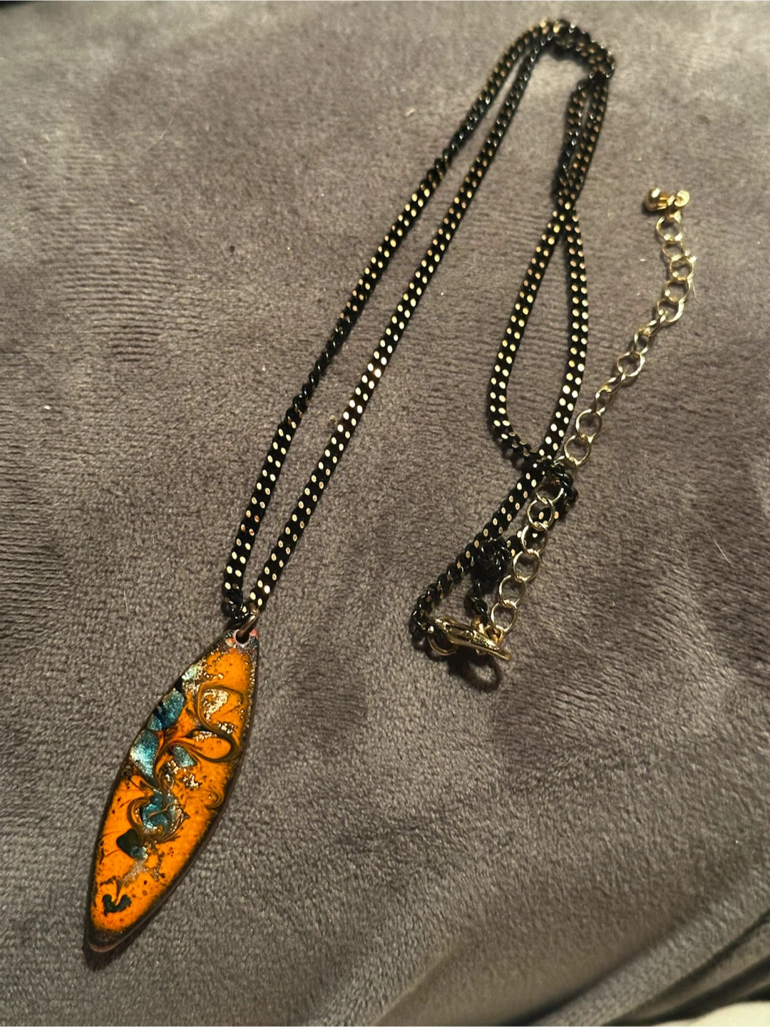 Mid century Kitimat Signed enamel pendant