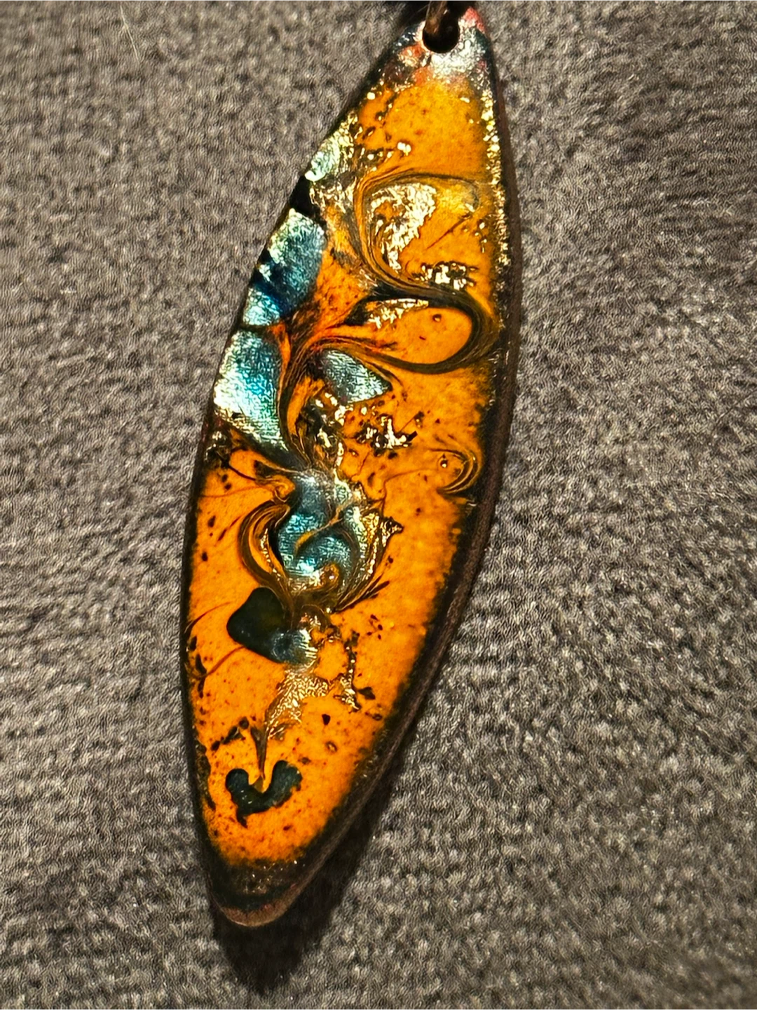 Mid century Kitimat Signed enamel pendant - photo 3