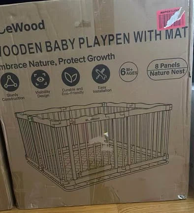 🔥 BRAND NEW – BlueWood Wooden Baby Playpen with Mat | 8 Panels - photo 2