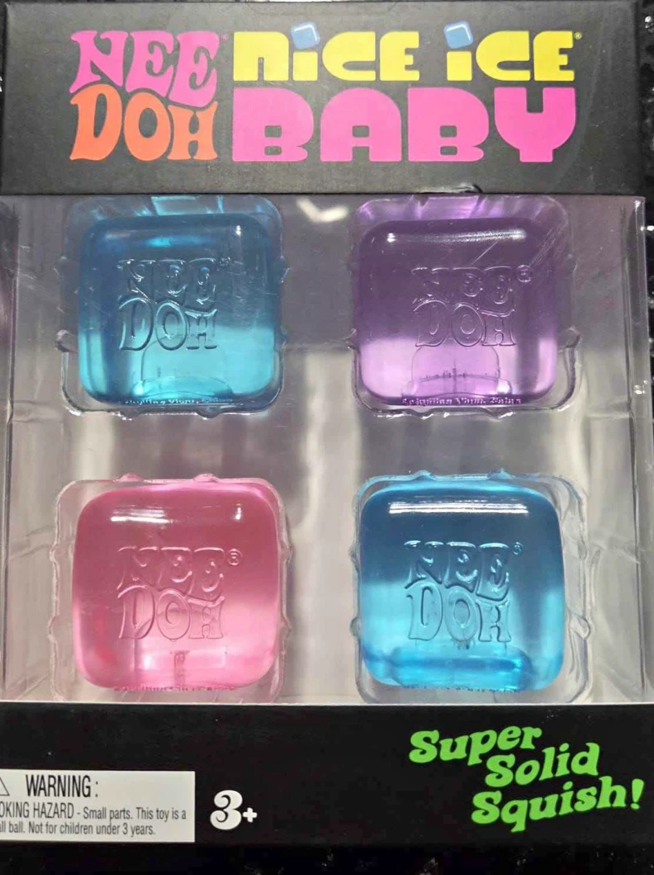 Nee Doh Baby Super Solid Squish Toy 4-Pack