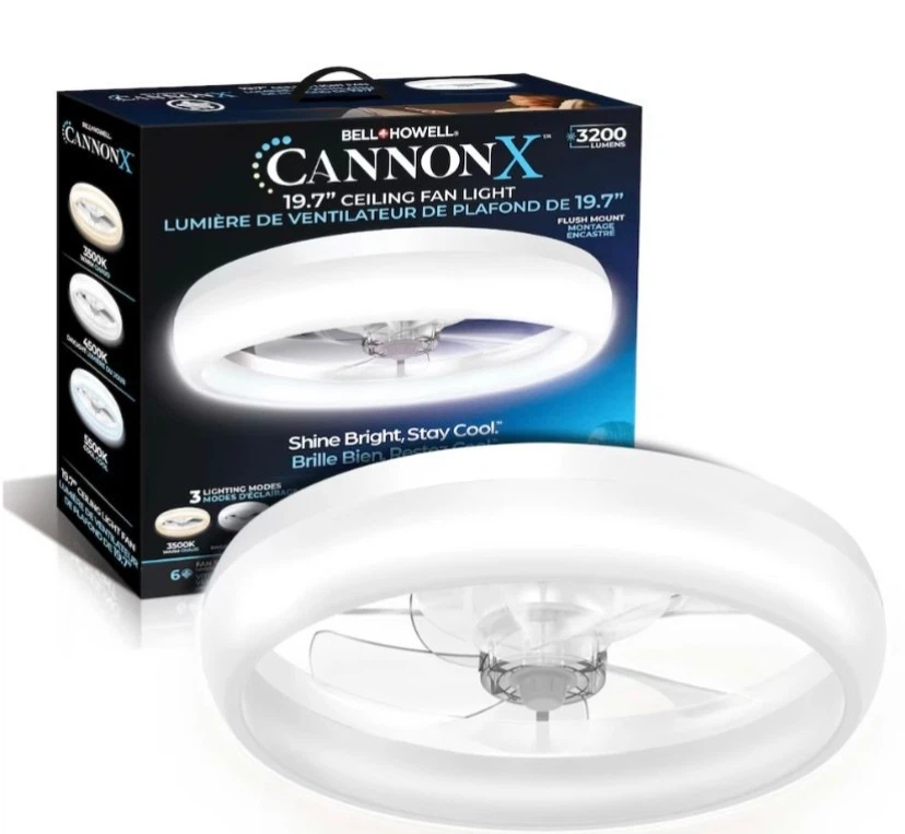 Bell + Howell CannonX 19.7" Ceiling Fan Light