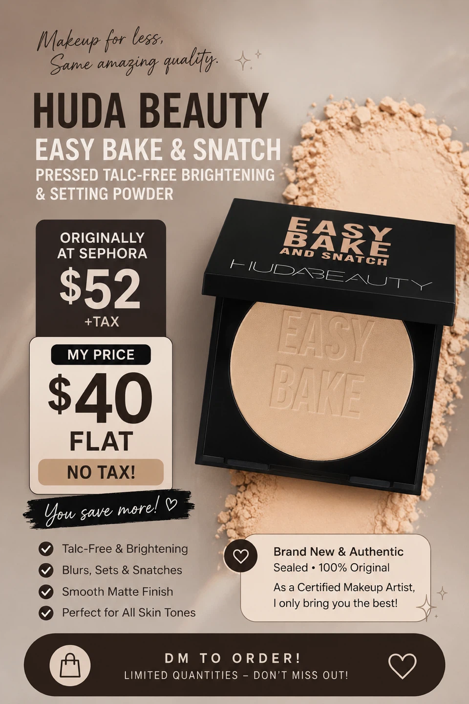 HUDA BEAUTY Easy Bake and Snatch Setting Powder