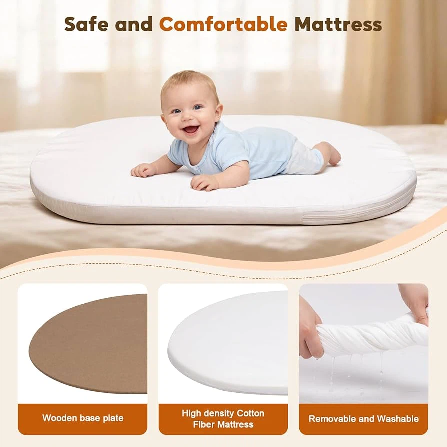 🔥Baby Bassinet | Bedside Sleeper with Wheels & Storage Basket - photo 5