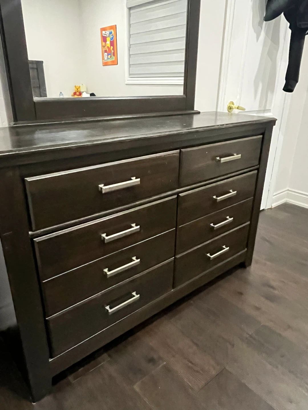 Dark Brown Dresser with Mirror - photo 2