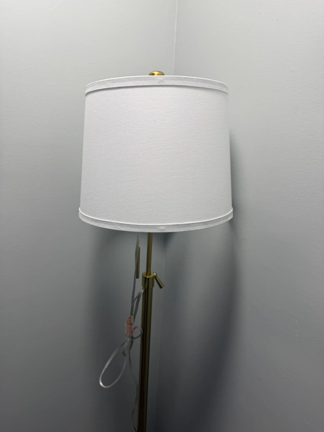 Gold Floor Lamp with White Shade