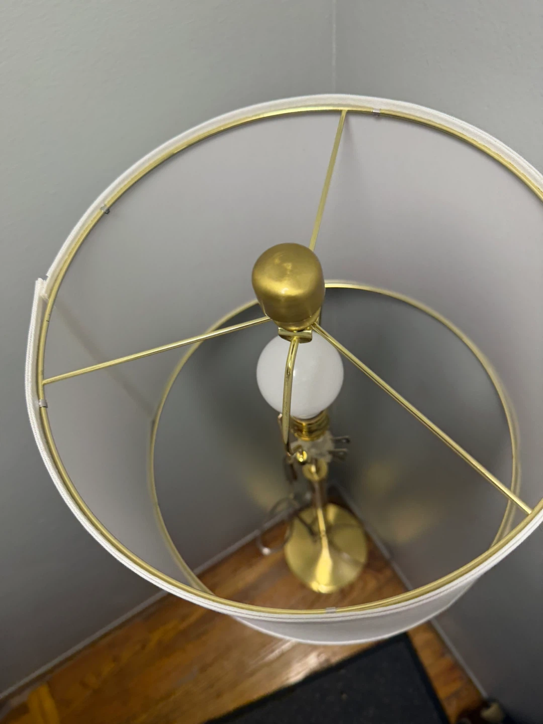 Gold Floor Lamp with White Shade - photo 2