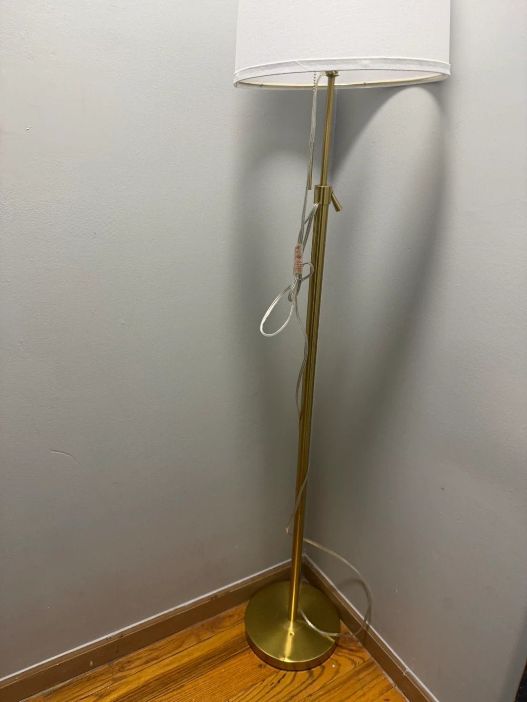 Gold Floor Lamp with White Shade - photo 3