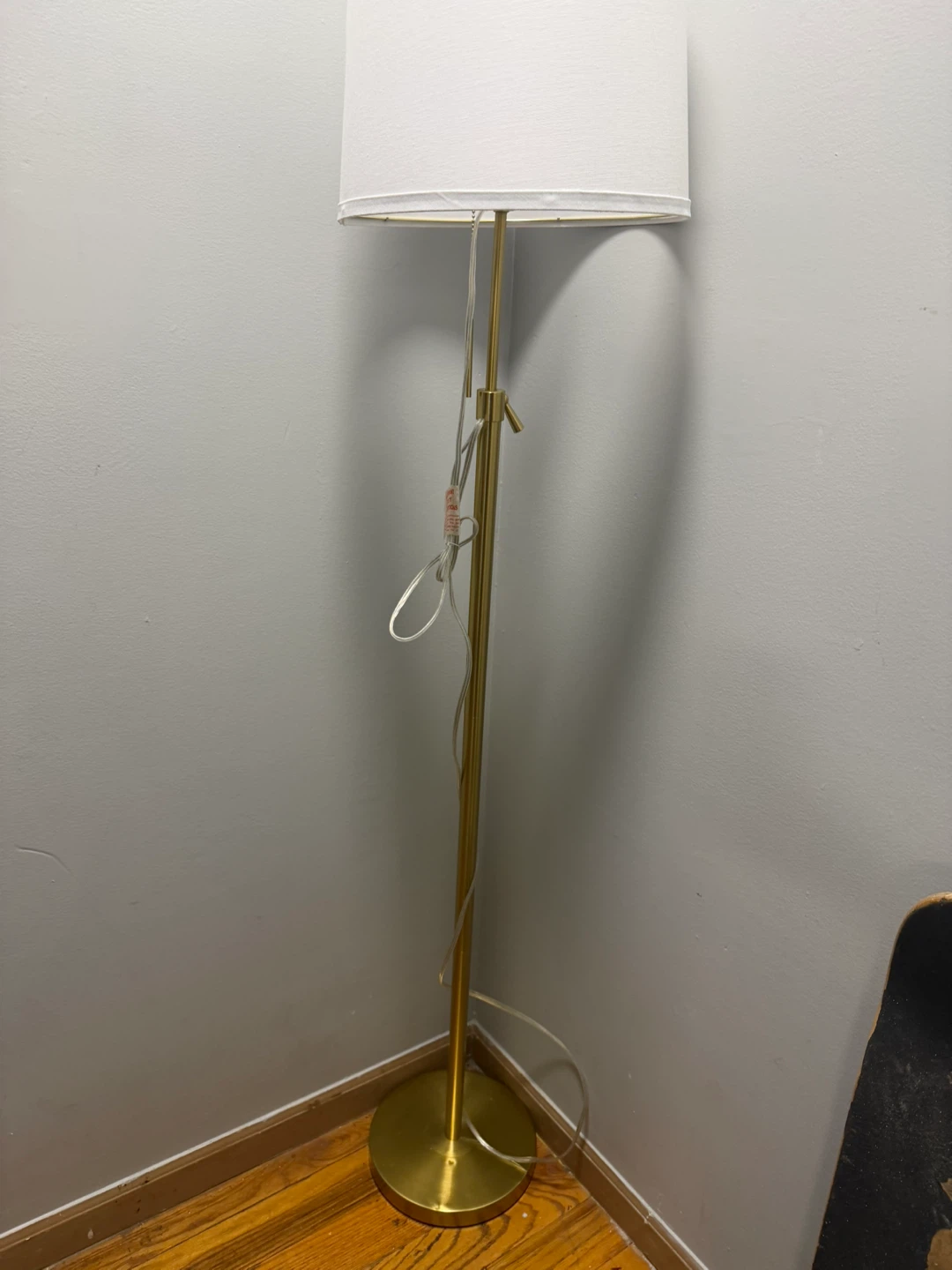 Gold Floor Lamp with White Shade - photo 4