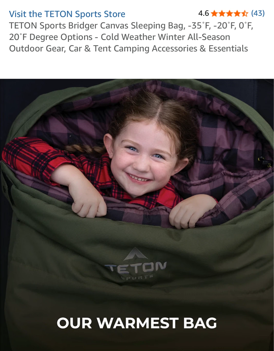 Teton Sports Brown Canvas Sleeping Bag - photo 3