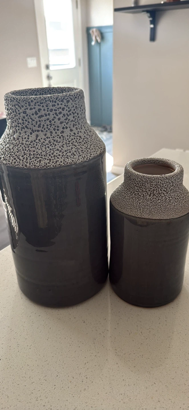 Ceramic Vase - Brown and White Speckled Top