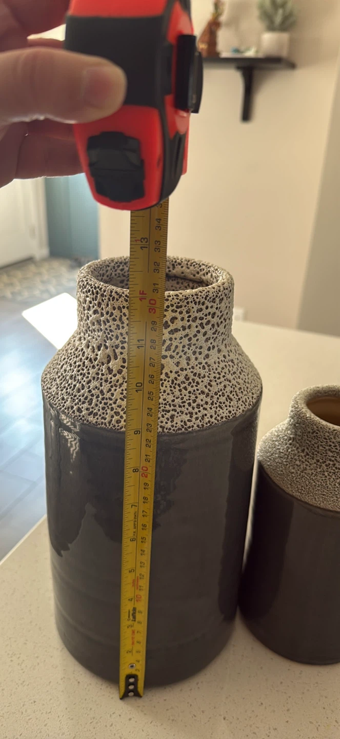 Ceramic Vase - Brown and White Speckled Top - photo 2