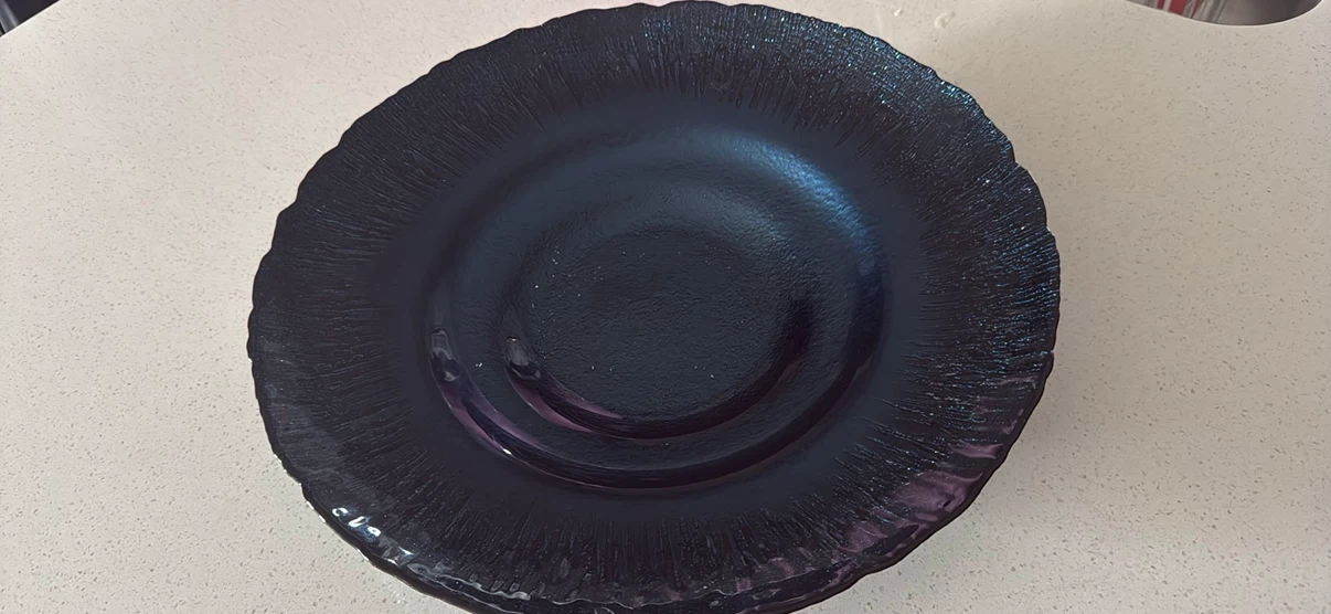 Large Blue Textured Glass Charger Plate - photo 2