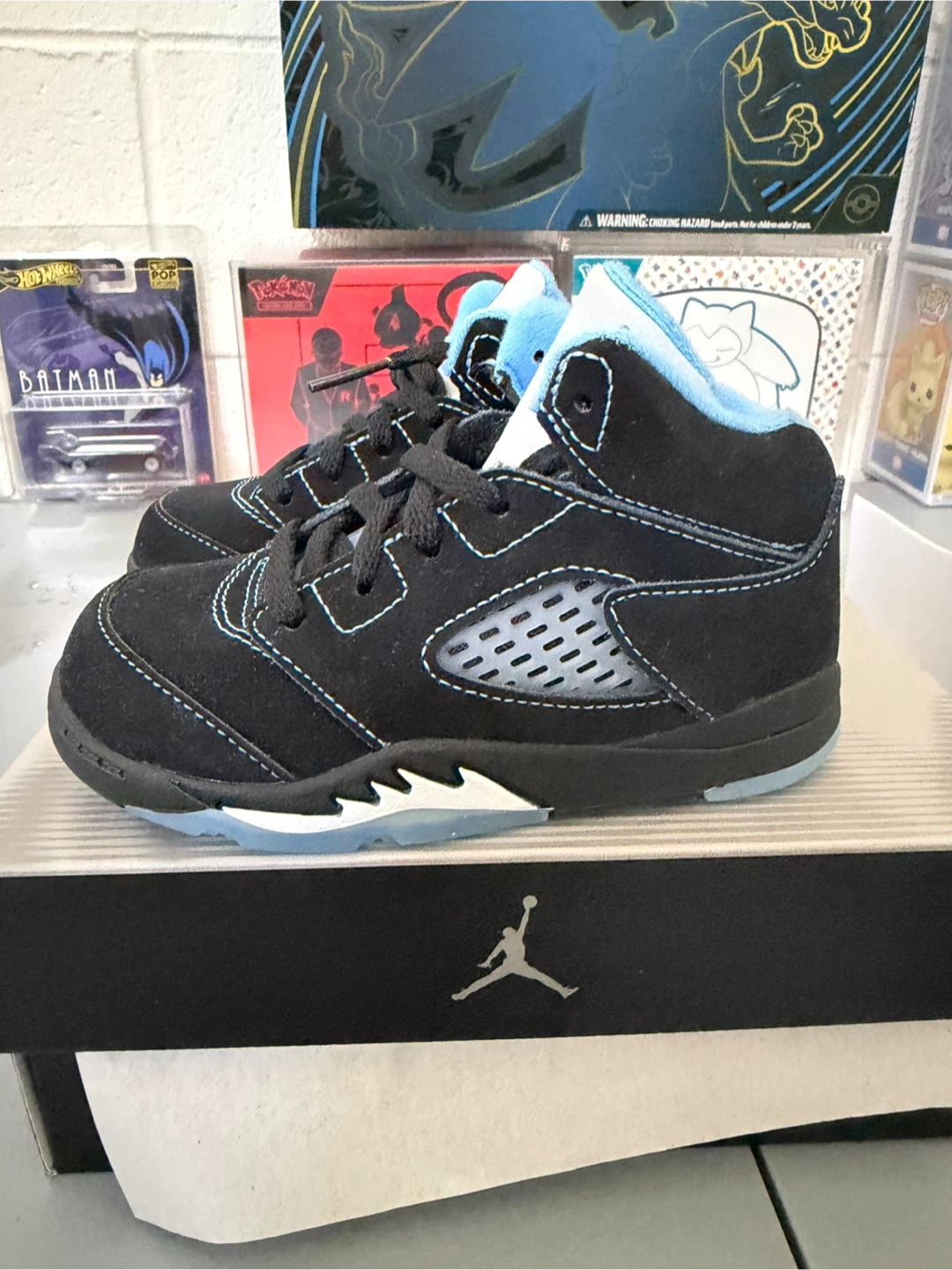 Jordan 5 Retro TD Toddler Shoes Black Blue Size 8c - photo 4