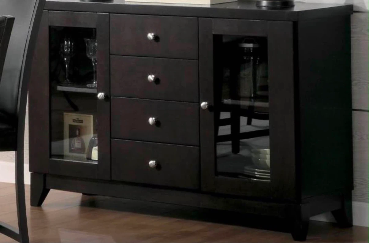 Console Table with Glass Cabinets & Drawers