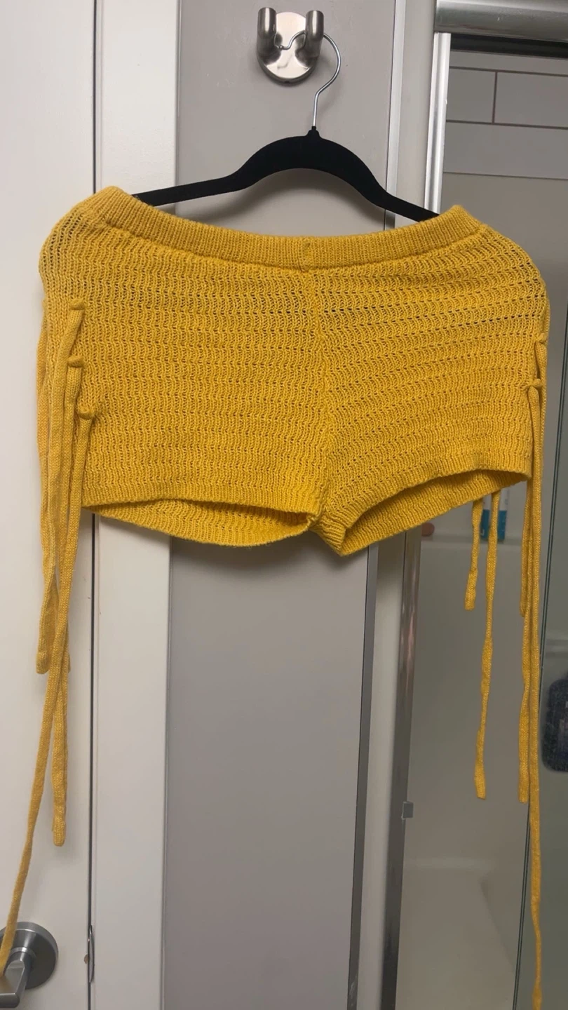 Yellow Knit Top and Shorts Set