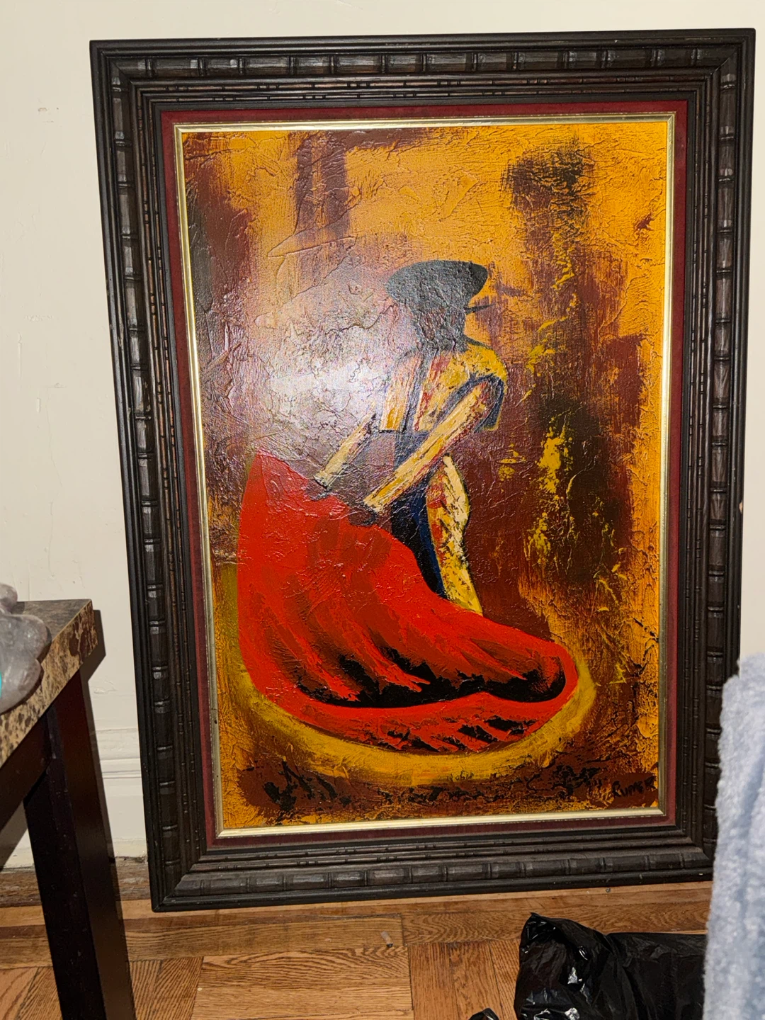 Bull fighter framed photo