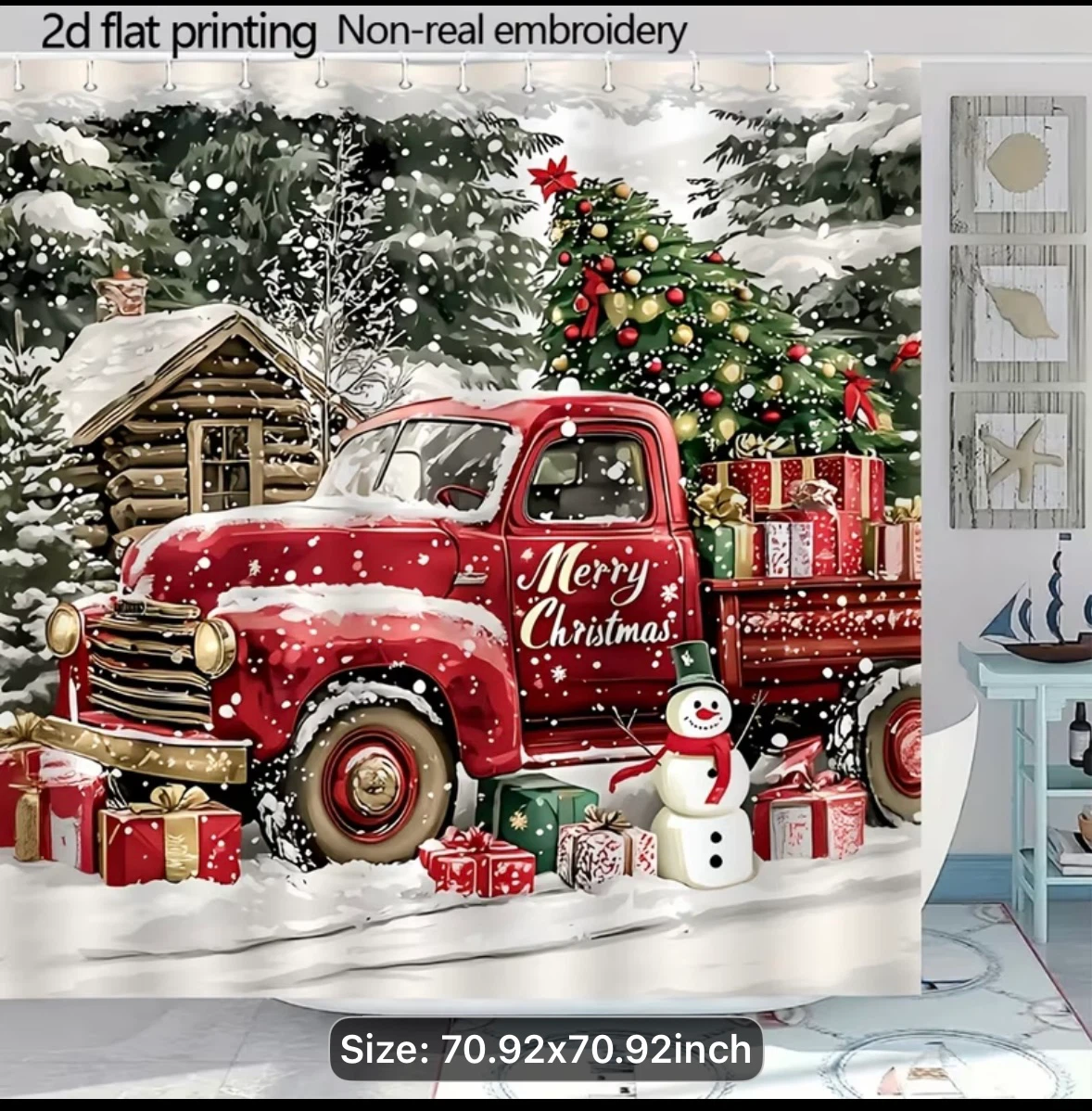 Christmas Truck Shower Curtain - photo 3